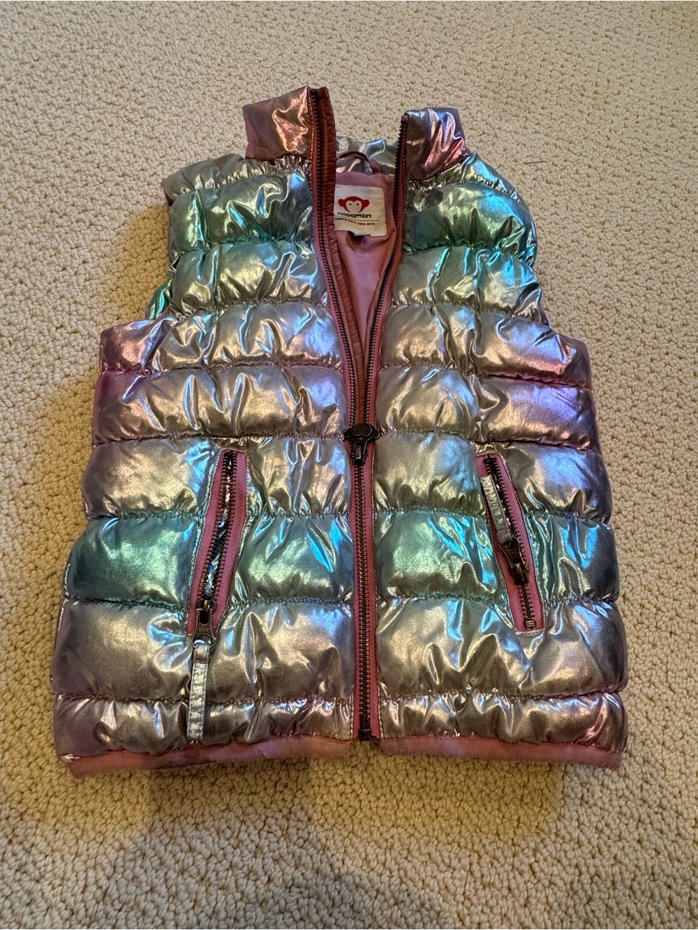 Appaman Kids Iridescent Puffer Vest - Pink Multicolor